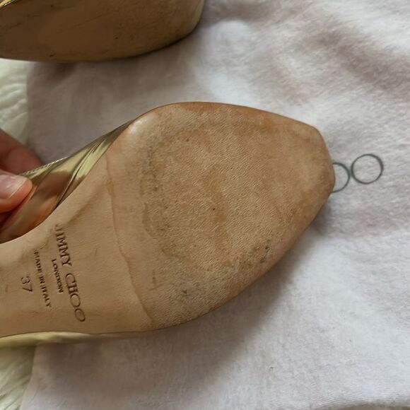 Mirror Calfskin Clue Peep Toe Platform Slingback Pumps size 37 - Picture 5 of 8